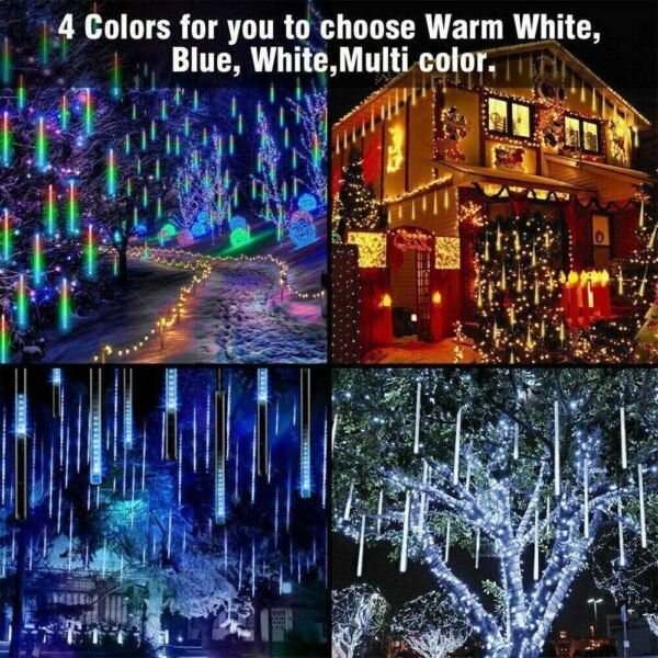 Meteor Shower Waterproof Star Falling Rain Drop LED XMAS String Lights - Image 8