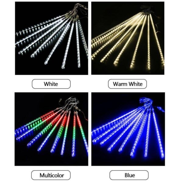 Meteor Shower Waterproof Star Falling Rain Drop LED XMAS String Lights - Image 7