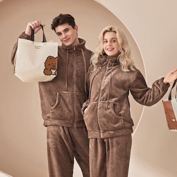 Warm Flannel Household Couple Suit