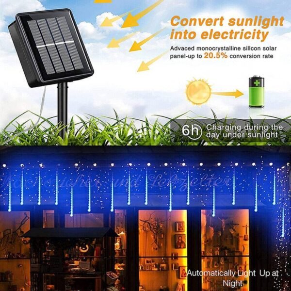 Meteor Shower Waterproof Star Falling Rain Drop LED XMAS String Lights - Image 2
