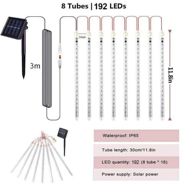 Meteor Shower Waterproof Star Falling Rain Drop LED XMAS String Lights - Image 10