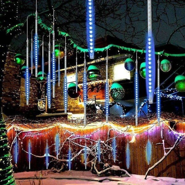 Meteor Shower Waterproof Star Falling Rain Drop LED XMAS String Lights - Image 4