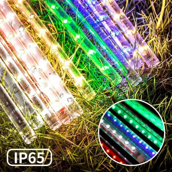 Meteor Shower Waterproof Star Falling Rain Drop LED XMAS String Lights - Image 5