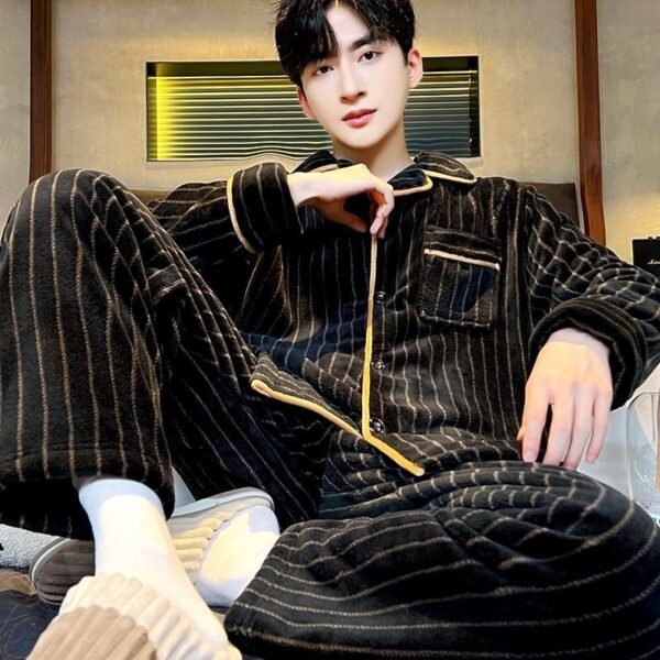Gold Men's Warm Pajamas