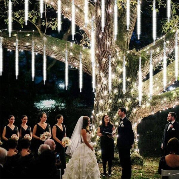 Meteor Shower Waterproof Star Falling Rain Drop LED XMAS String Lights - Image 3