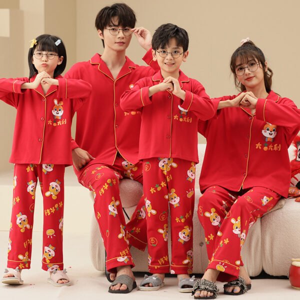 New Family Cotton Pajamas Long Sleeve Thin Style - Image 3