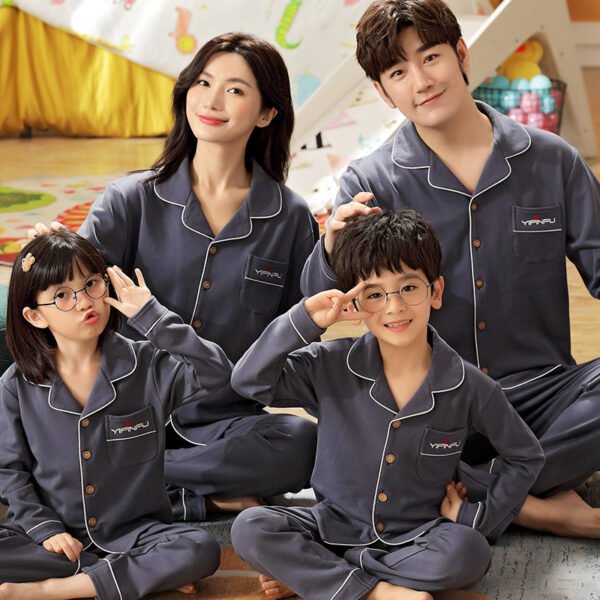 New Family Cotton Pajamas Long Sleeve Thin Style