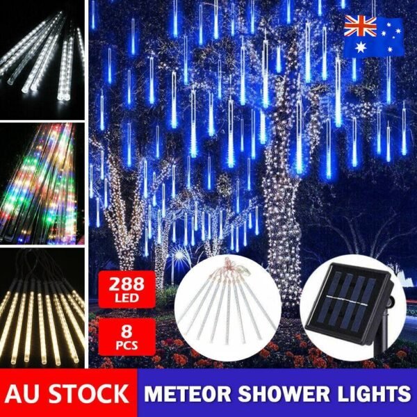Meteor Shower Waterproof Star Falling Rain Drop LED XMAS String Lights - Image 9